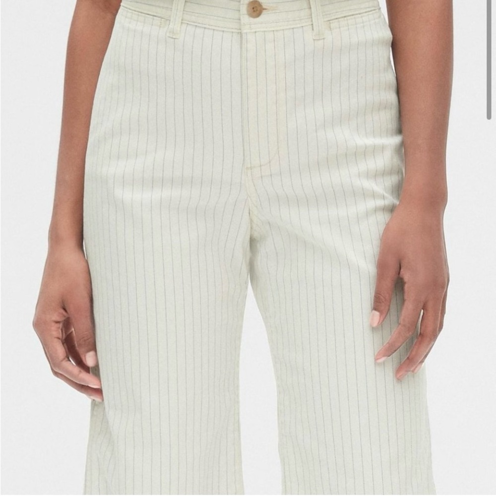 GAP High Rise Wide Leg Striped Cropped Women's Pants